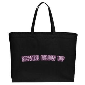 Never Grow Up Cotton Canvas Jumbo Tote