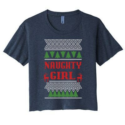 Naughty Girl Ugly Christmas Women's Crop Top Tee