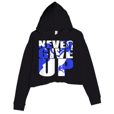 Never Give Up Crop Fleece Hoodie