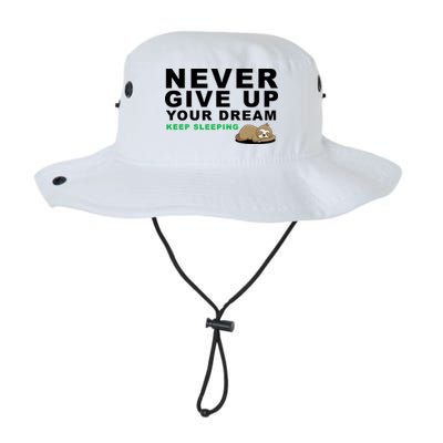 Never Give Up Your Dream Keep Sleeping Funny Sloth Legacy Cool Fit Booney Bucket Hat