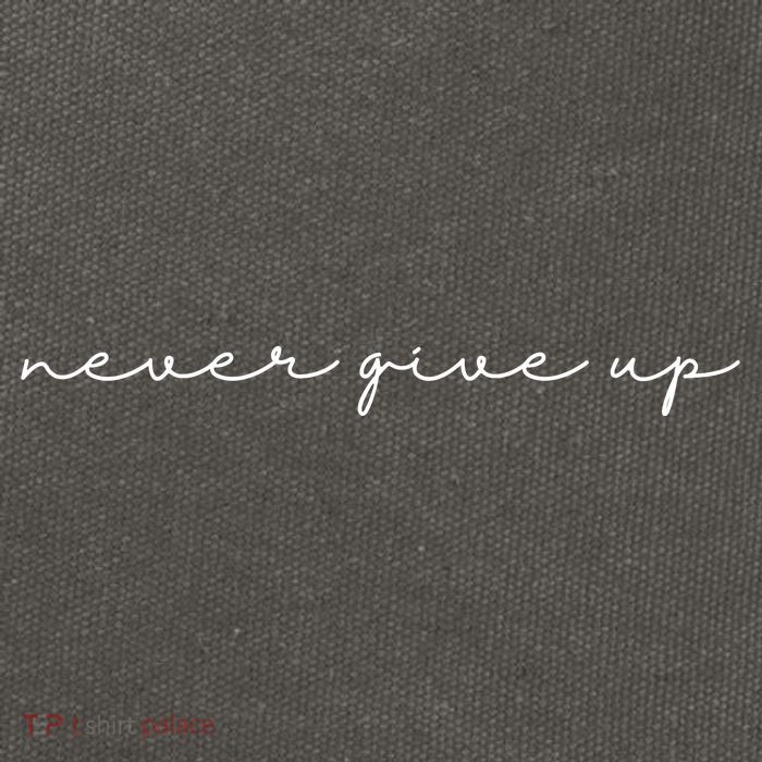 Never Give Up Cotton Canvas Backpack