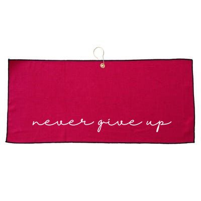 Never Give Up Large Microfiber Waffle Golf Towel