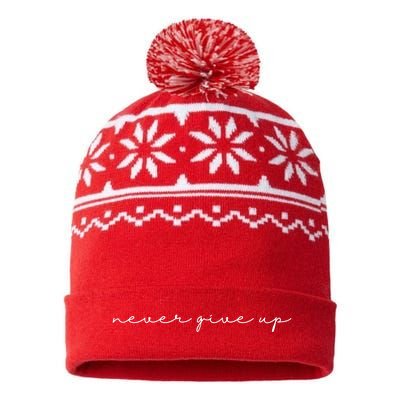 Never Give Up USA-Made Snowflake Beanie