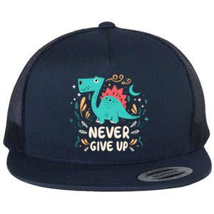 Never Give Up Flat Bill Trucker Hat