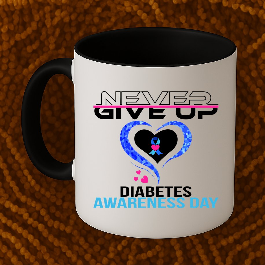 Never Give Up Diabetes Awareness Day Mug