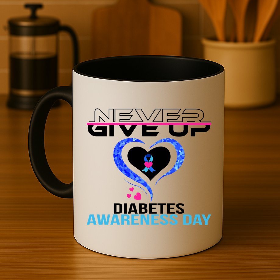 Never Give Up Diabetes Awareness Day Mug