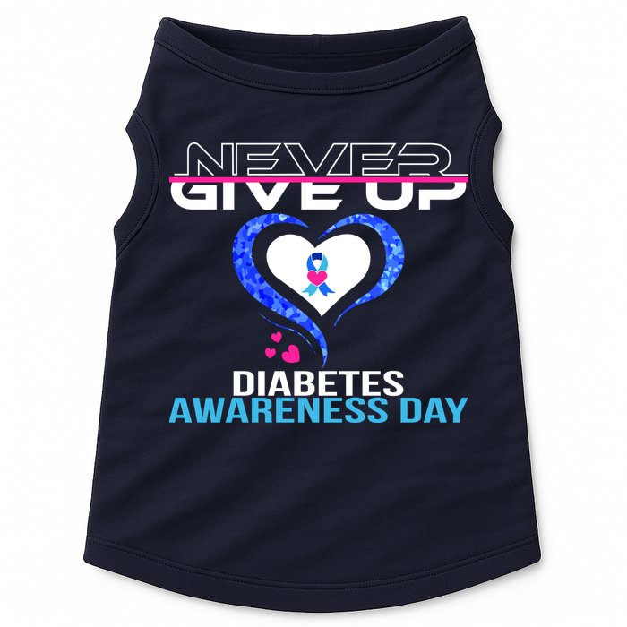 Never Give Up Diabetes Awareness Day Doggie Tank