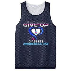 Never Give Up Diabetes Awareness Day Mesh Reversible Basketball Jersey Tank