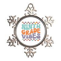 Ninth Grade Vibes Retro Groovy 9th Grade Back To School Metallic Star Ornament