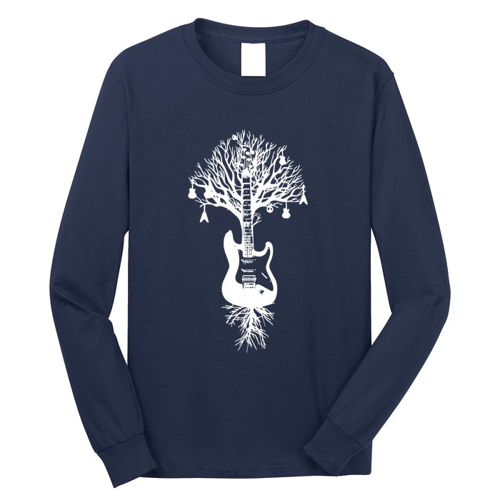 Nature Guitar White Tree Music Banksy Art Long Sleeve Shirt