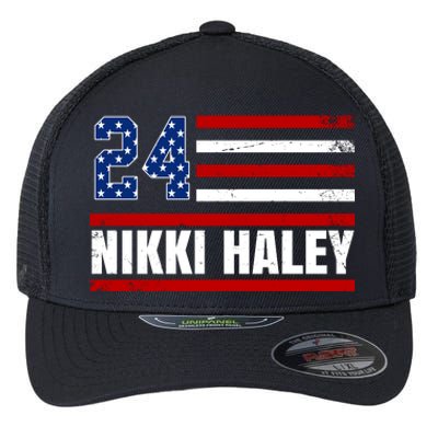 Nikki Haley 2024 American Flag Election Flexfit Unipanel Trucker Cap