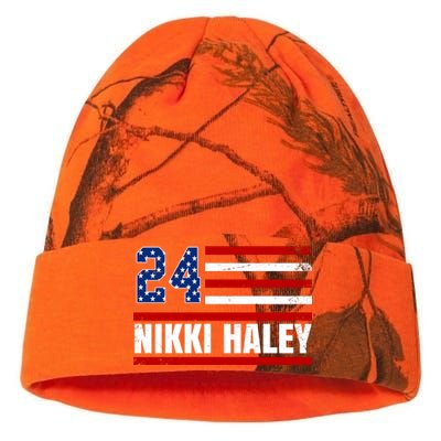 Nikki Haley 2024 American Flag Election Kati Licensed 12" Camo Beanie