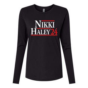 Nikki Haley 2024 For President Election Womens Cotton Relaxed Long Sleeve T-Shirt