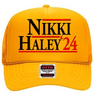 Nikki Haley 2024 For President Election High Crown Mesh Back Trucker Hat