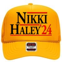 Nikki Haley 2024 For President Election High Crown Mesh Back Trucker Hat