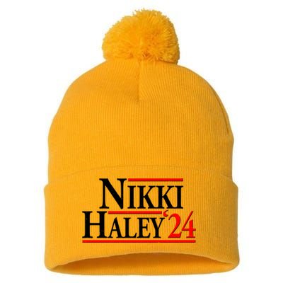 Nikki Haley 2024 For President Election Pom Pom 12in Knit Beanie