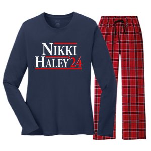 Nikki Haley 2024 For President Election Women's Long Sleeve Flannel Pajama Set 