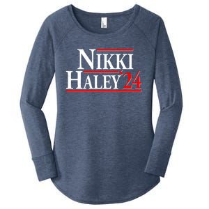 Nikki Haley 2024 For President Election Women's Perfect Tri Tunic Long Sleeve Shirt