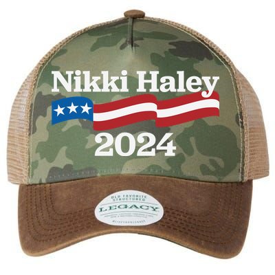 Nikki Haley 2024 For President Flag Logo Legacy Tie Dye Trucker Hat
