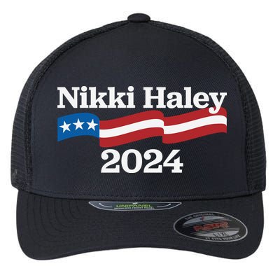Nikki Haley 2024 For President Flag Logo Flexfit Unipanel Trucker Cap
