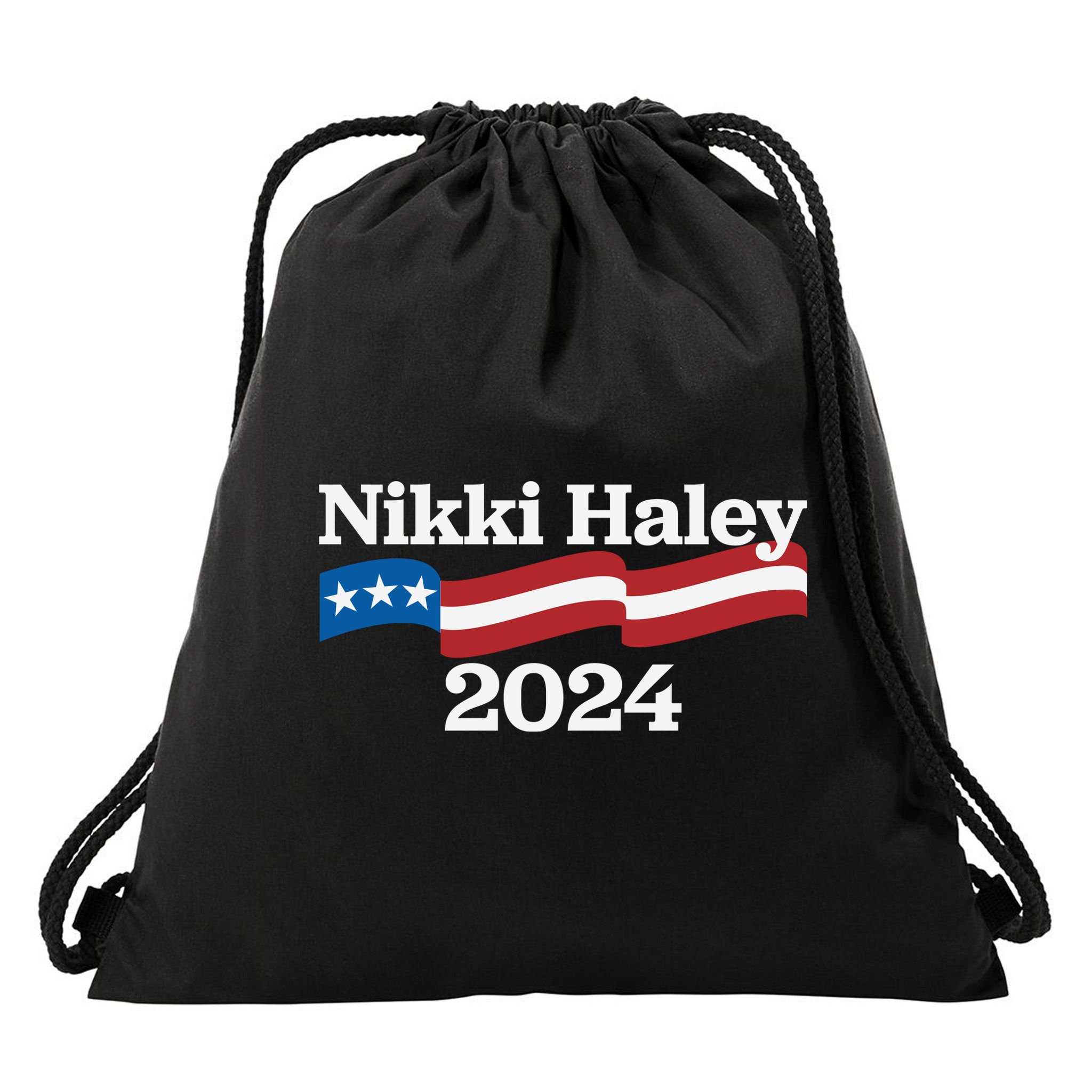 Nikki Haley 2024 For President Flag Logo Drawstring Bag