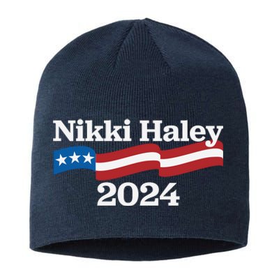 Nikki Haley 2024 For President Flag Logo Sustainable Beanie