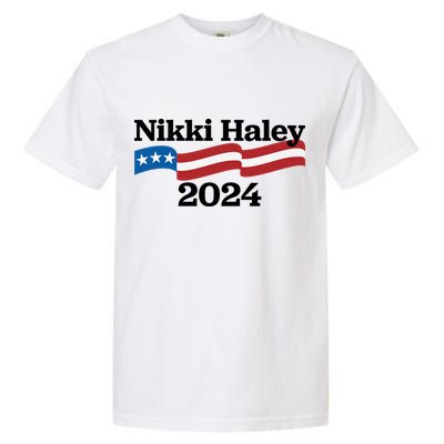 Nikki Haley 2024 For President Flag Logo Garment-Dyed Heavyweight T-Shirt