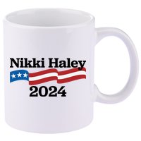 Nikki Haley 2024 For President Flag Logo 11oz C Handle Ceramic Mug