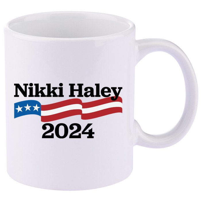 Nikki Haley 2024 For President Flag Logo 11oz C Handle Ceramic Mug