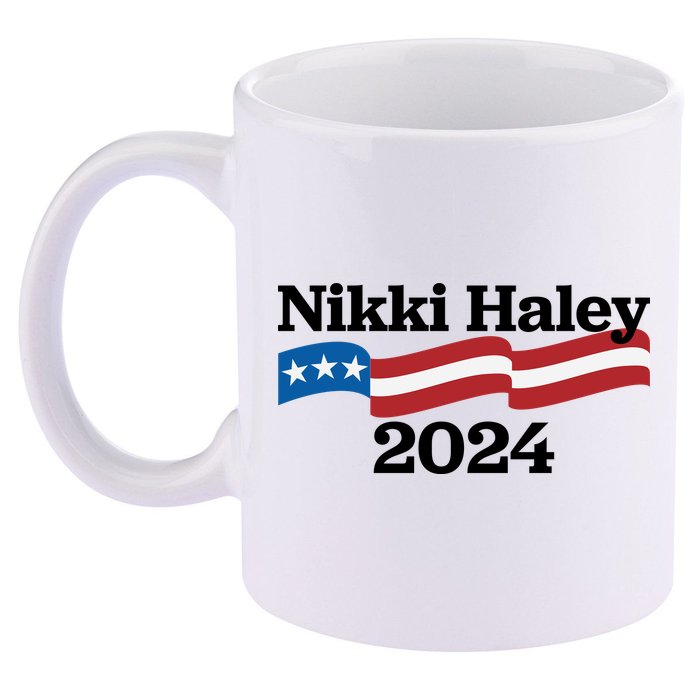 Nikki Haley 2024 For President Flag Logo 11oz C Handle Ceramic Mug