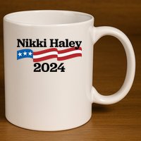Nikki Haley 2024 For President Flag Logo 11oz C Handle Ceramic Mug