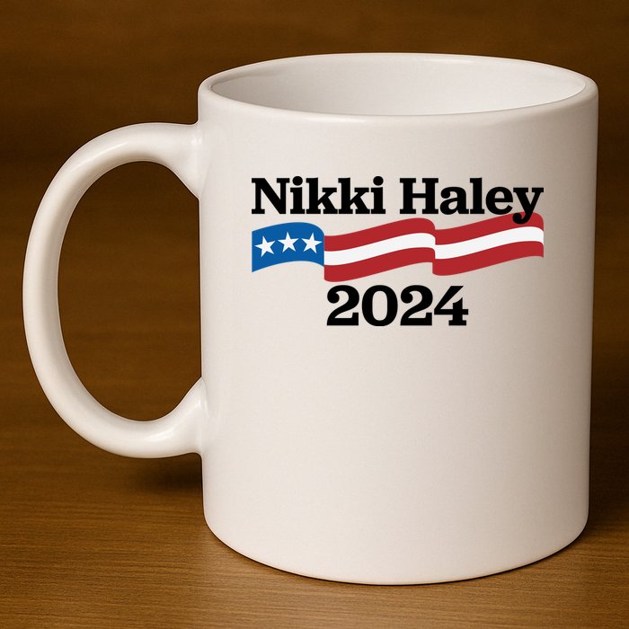 Nikki Haley 2024 For President Flag Logo 11oz C Handle Ceramic Mug