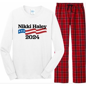 Nikki Haley 2024 For President Flag Logo Long Sleeve Pajama Set