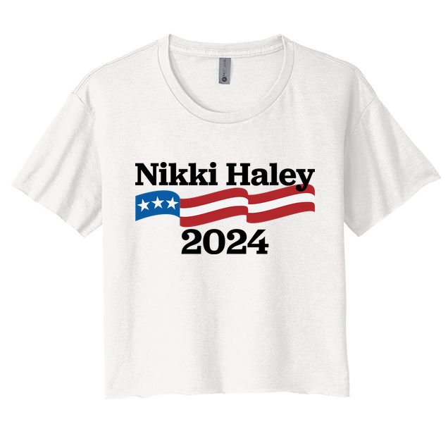 Nikki Haley 2024 For President Flag Logo Crop Top