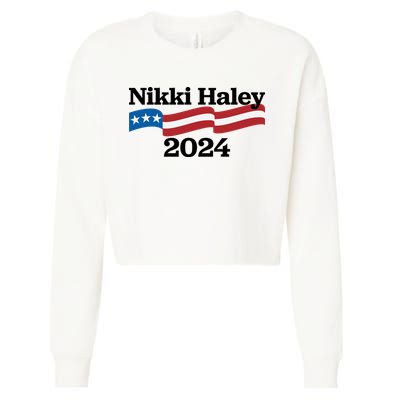 Nikki Haley 2024 For President Flag Logo Cropped Pullover Crew