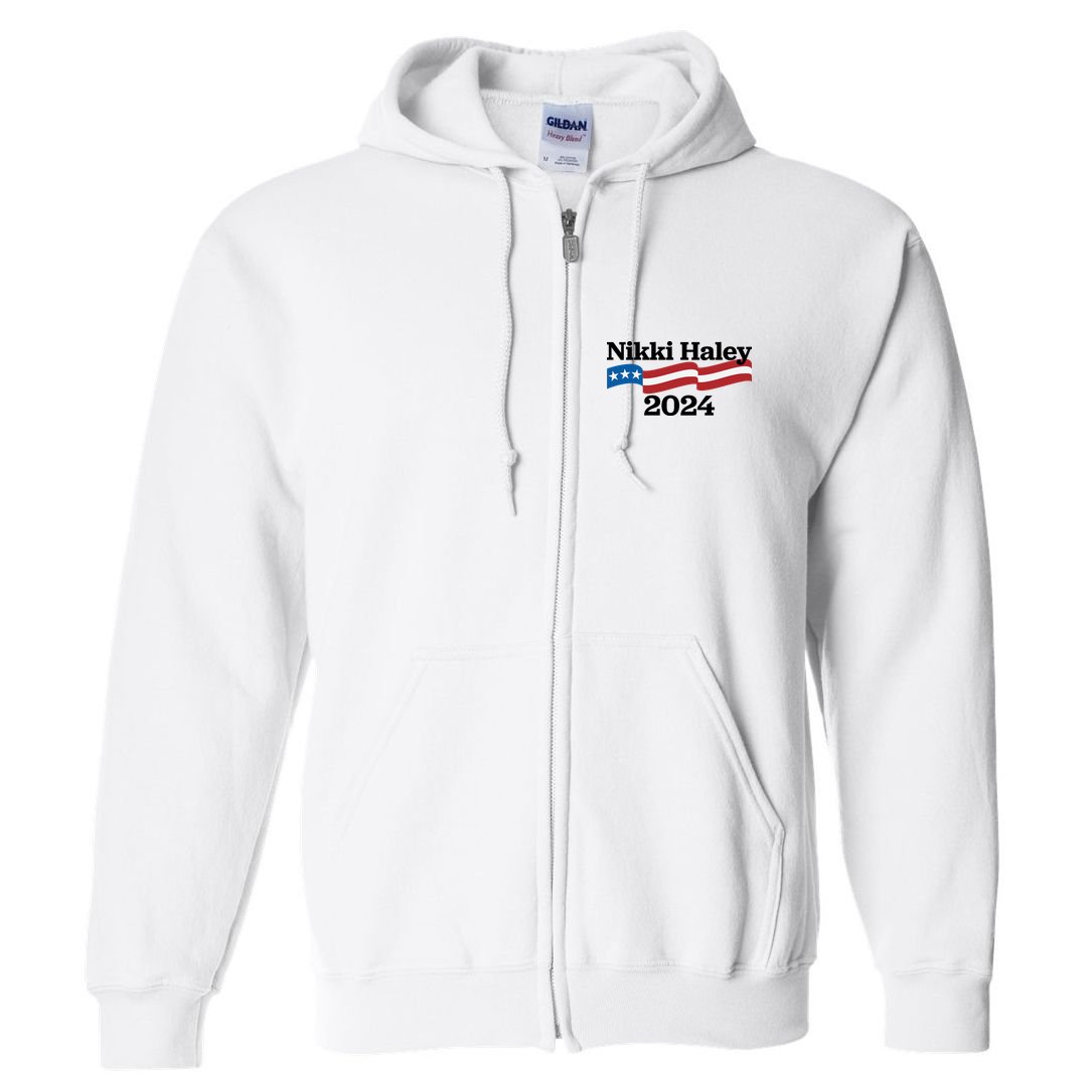 Nikki Haley 2024 For President Flag Logo Full Zip Hoodie