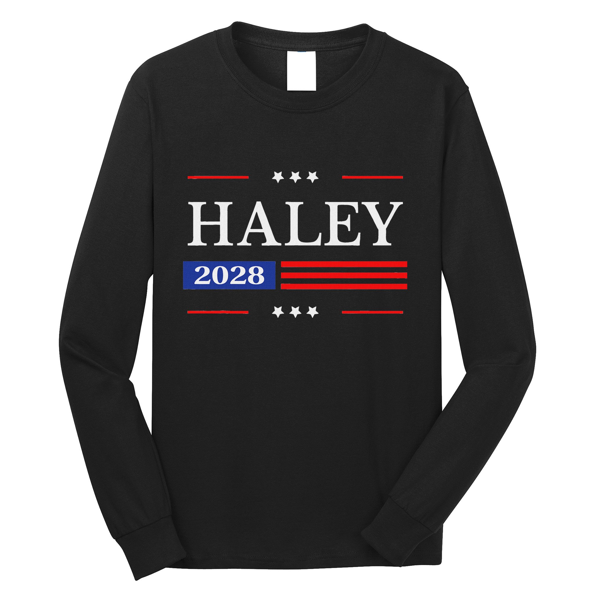Nikki Haley 2028 American Flag Usa Flag Long Sleeve Shirt