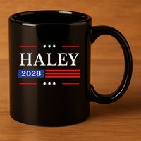 Nikki Haley 2028 American Flag Usa Flag 11oz C Handle Ceramic Mug