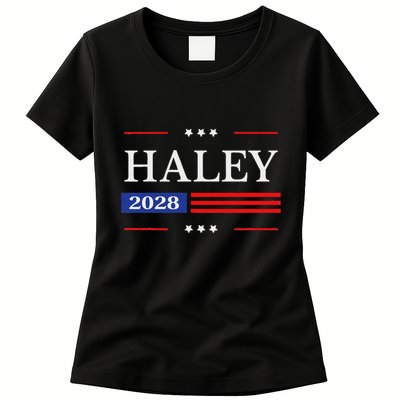 Nikki Haley 2028 American Flag Usa Flag Womens T-Shirt