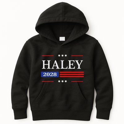 Nikki Haley 2028 American Flag Usa Flag Kids Hoodie