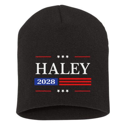 Nikki Haley 2028 American Flag Usa Flag Short Acrylic Beanie