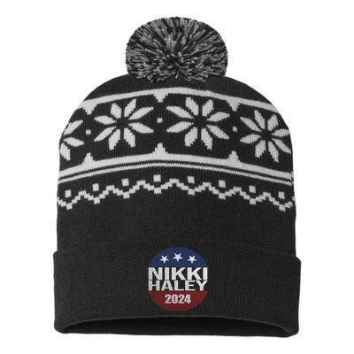 Nikki Haley 2024 Political Election Vintage USA-Made Snowflake Beanie