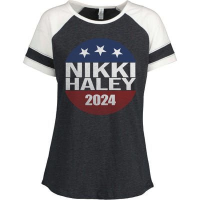 Nikki Haley 2024 Political Election Vintage Enza Ladies Jersey Colorblock Tee