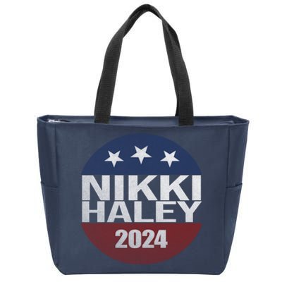 Nikki Haley 2024 Political Election Vintage Zip Tote Bag