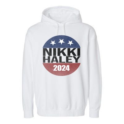 Nikki Haley 2024 Political Election Vintage Garment-Dyed Fleece Hoodie