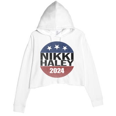 Nikki Haley 2024 Political Election Vintage Crop Fleece Hoodie