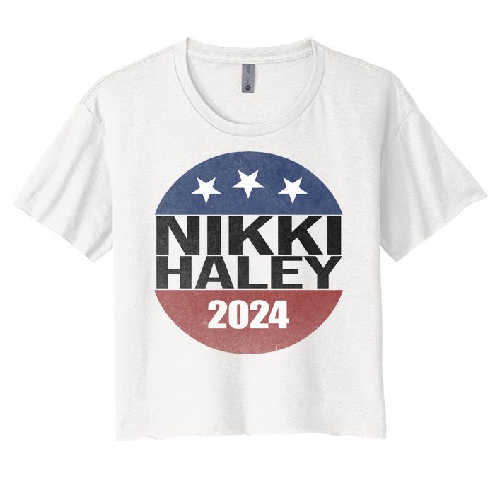 Nikki Haley 2024 Political Election Vintage Women's Crop Top Tee