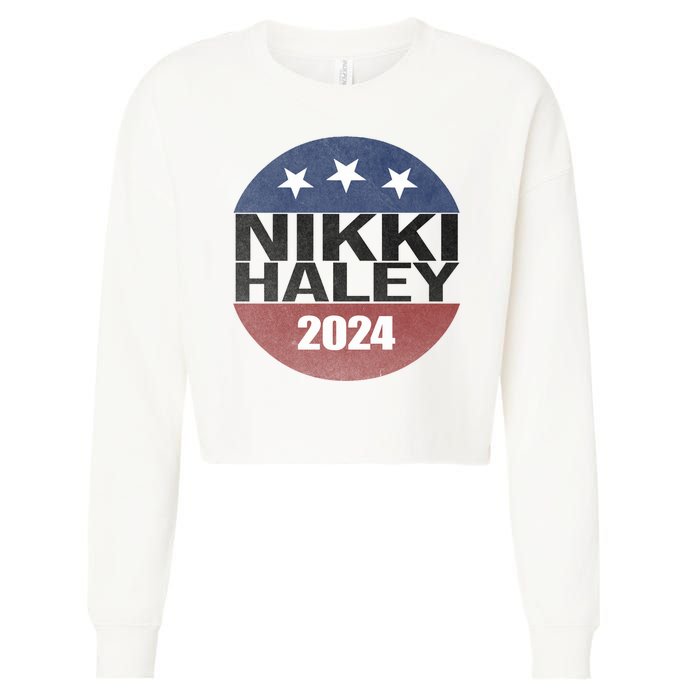 Nikki Haley 2024 Political Election Vintage Cropped Pullover Crew