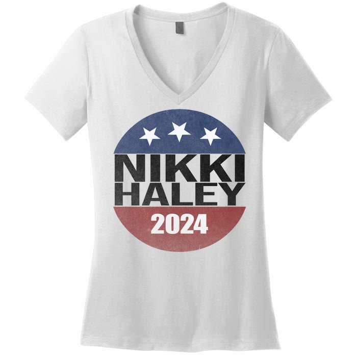 Nikki Haley 2024 Political Election Vintage Women's V-Neck T-Shirt