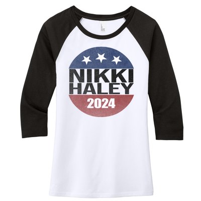 Nikki Haley 2024 Political Election Vintage Women's Tri-Blend 3/4-Sleeve Raglan Shirt